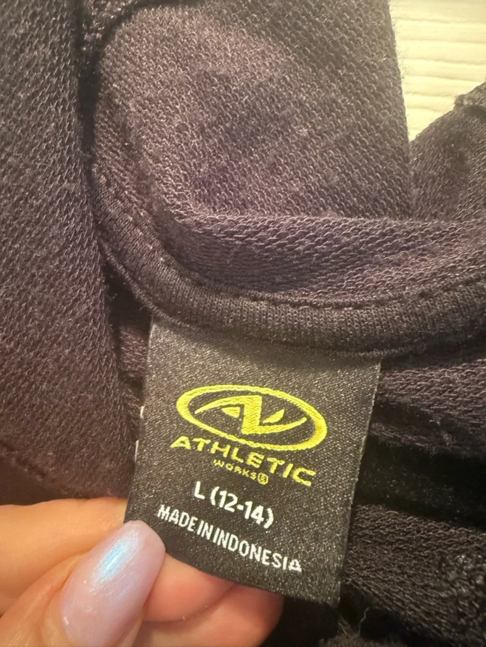 🖤Athletic Works Black Hoodie Large Size 12/14 Lightweight Like new - Picture 2 of 4